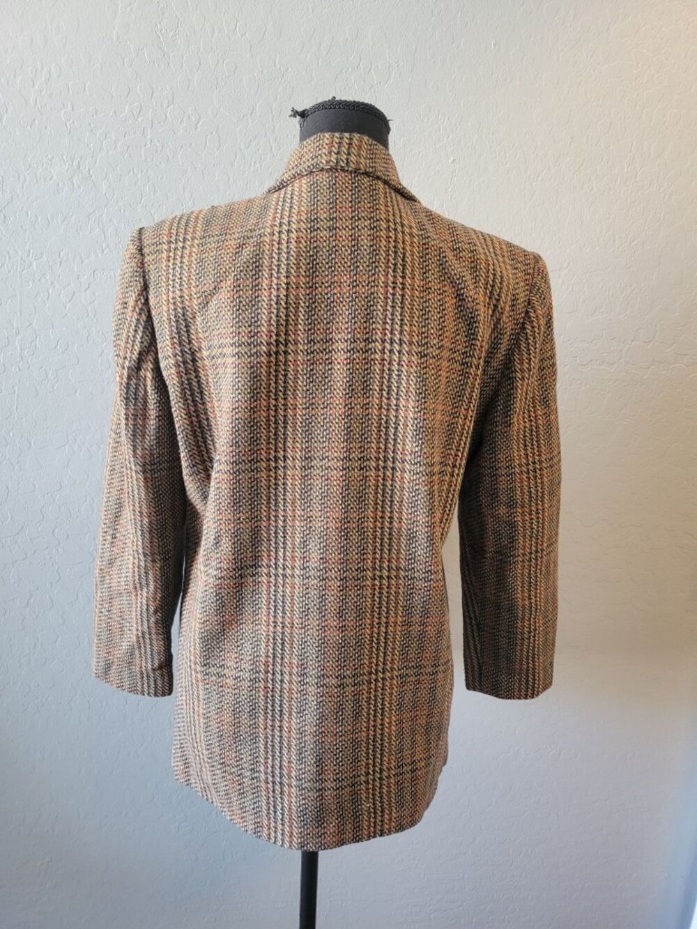 Sag Harbor wool-blend tweed blazer classic houndstooth plaid pattern Size 6 - Picture 6 of 11